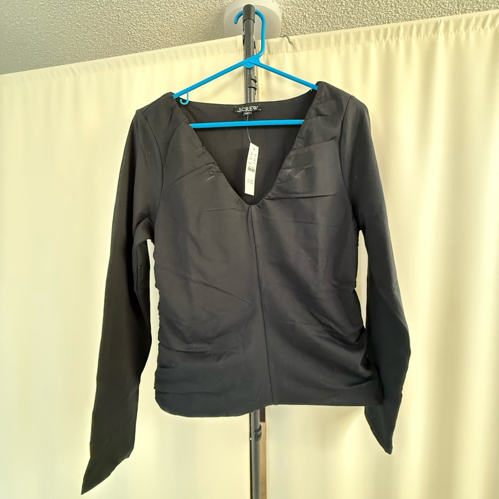 J. Crew Elegant Black V-Neck Top